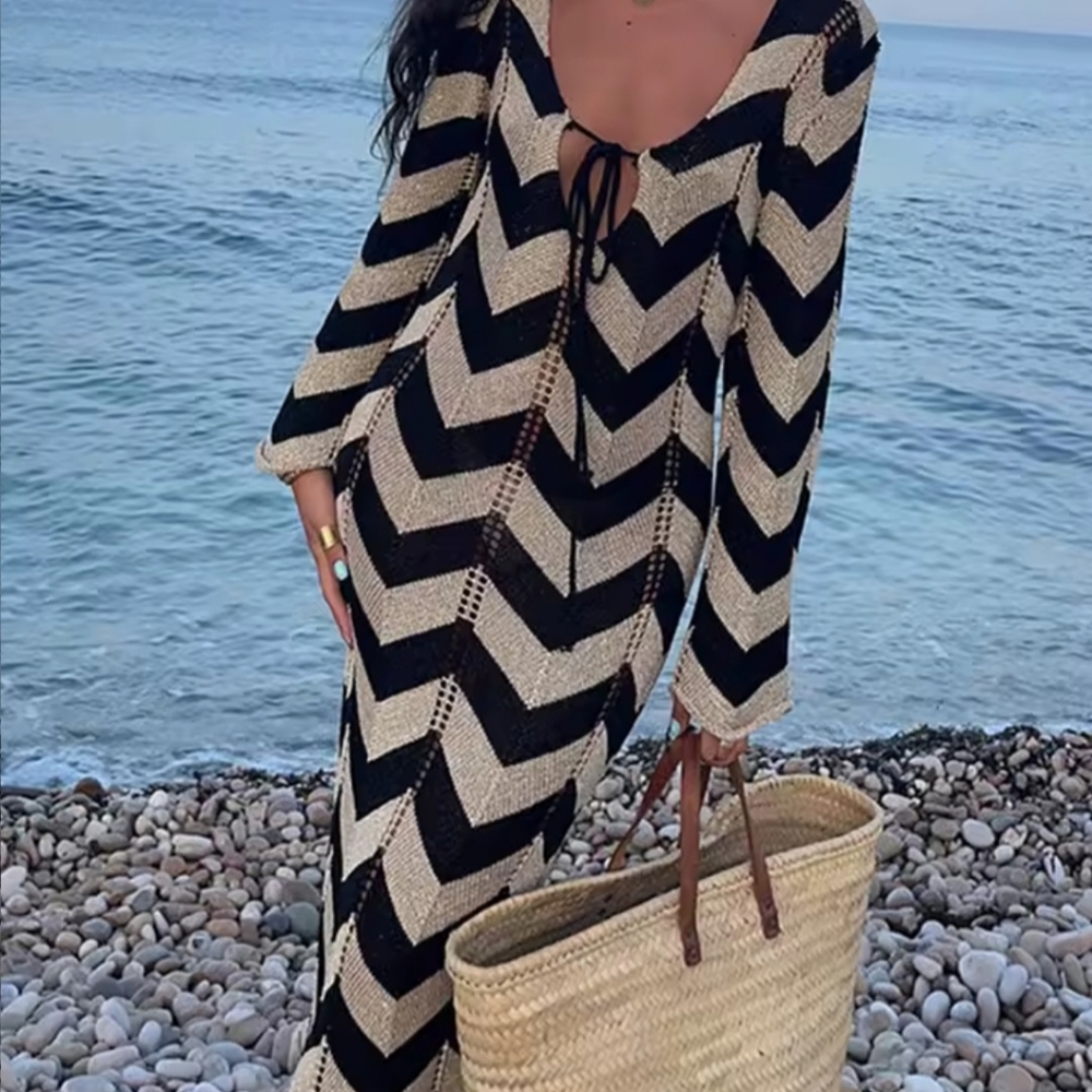 Striped knitted dress